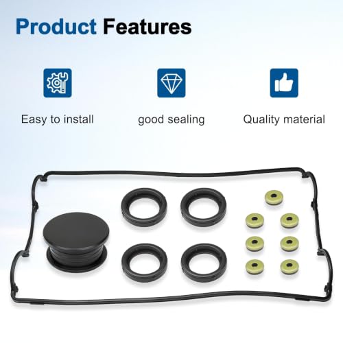 Image of Valve Cover Gasket Compatible with Acura Integra 1990-2001 B18A1 B18B1 1.8L L4 1834cc for Honda CR-V 1997-2001 B20B4 B20Z2 2.0L L4 1972cc Replaces B20B4 B20Z2 VS50362R 12341-PR4-A00
