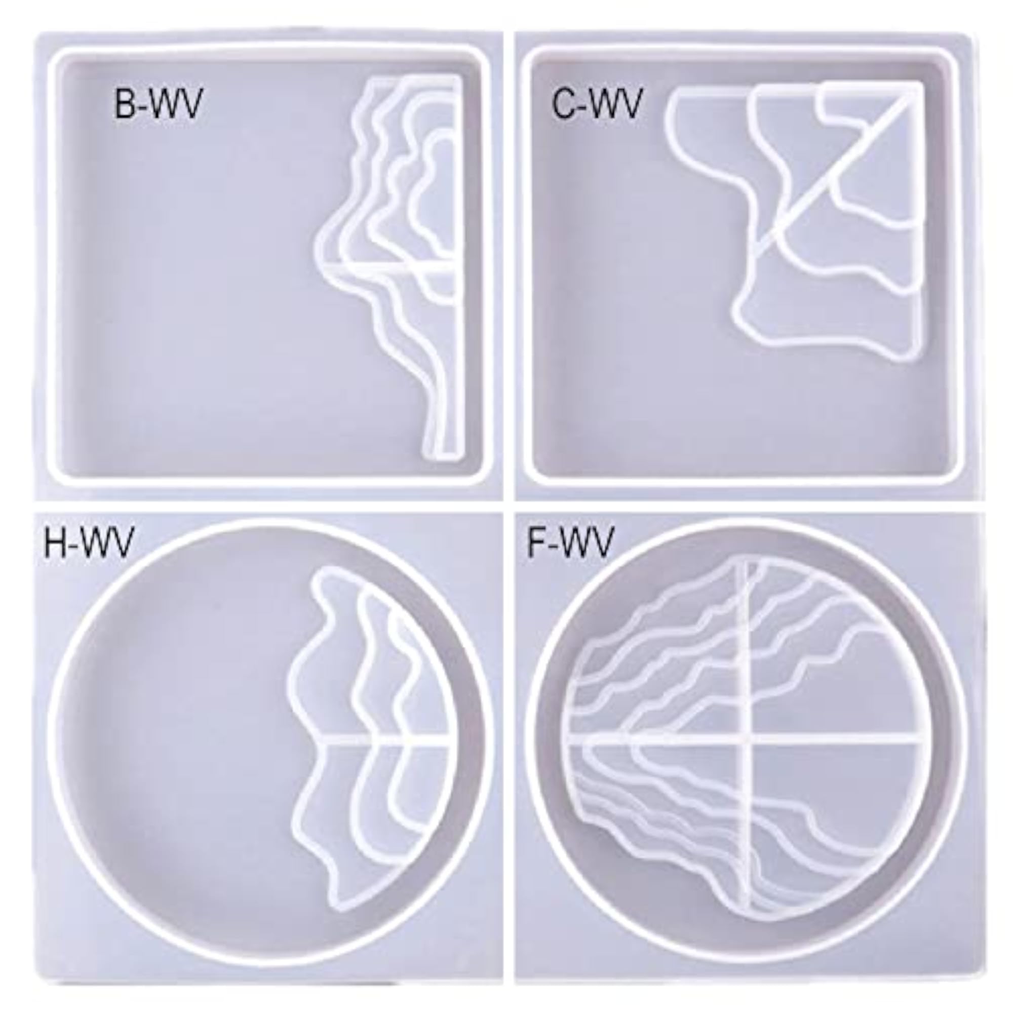 Silicone Coaster Molds with River Pattern for DIY Projects