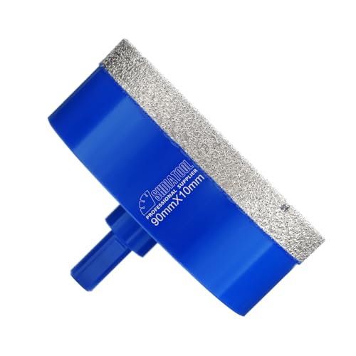 SHDIATOOL Diamant-Bohrkrone 90mm Dreieckschaft-Lochsäge für Porzellan Fliesen Marmor Keramik Granit