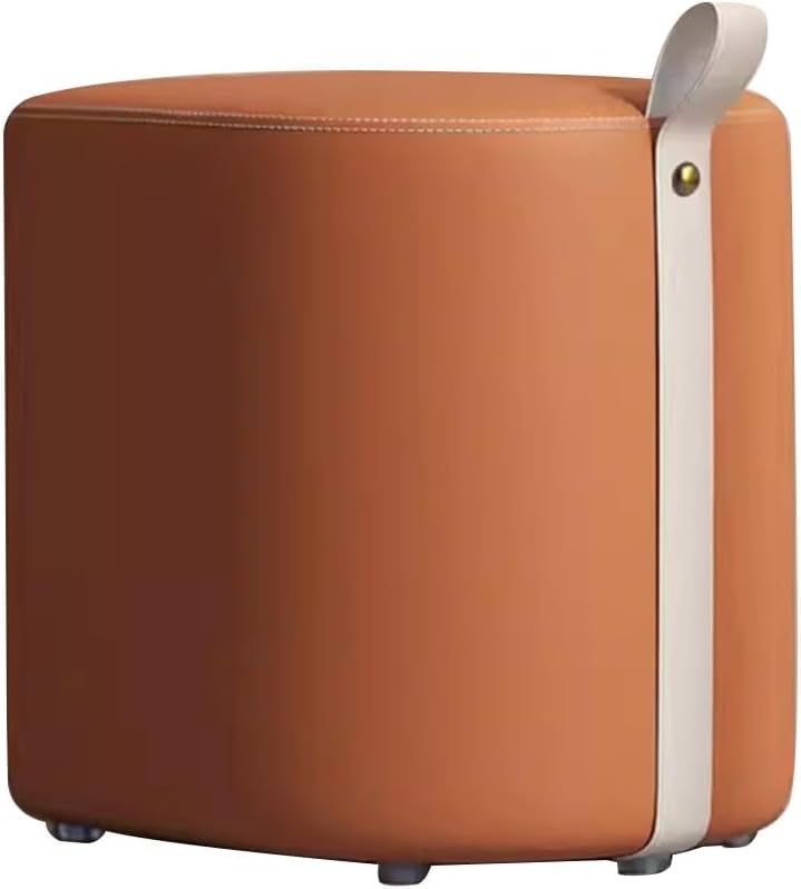 Orange Makeup Stool Dresser for Girls Bedroom Shoe Bench and Foot Stool for Living Room Light Luxury Dressing Stool Small Square Short Stool