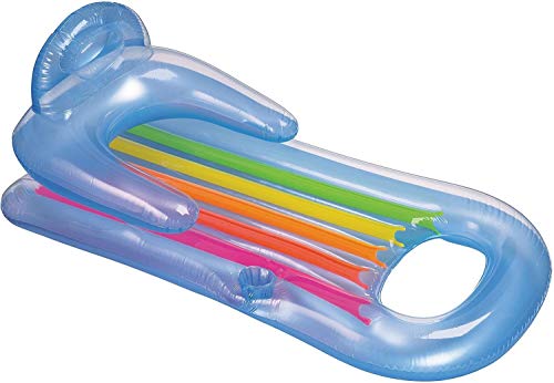 Flotador de piscina inflable para surf, reclinable, cama flotante, rafting, soporte de natación inflable equipado con una cama de agua de 160 cm x 85 cm, 1 paquete para relajarse en la piscina
