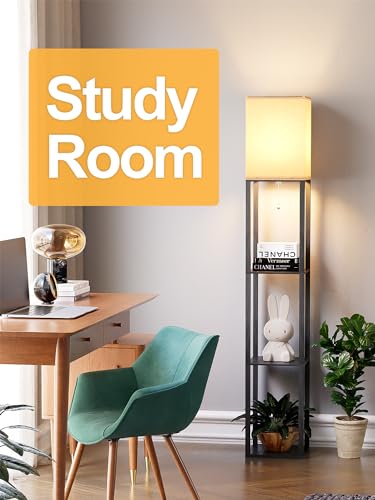 Partphoner STR-FL-0164 Floor Lamp With Shelves For Living Room, Shelf Floor Lamp With 3 Cct Led Bulb, Corner Display Standing Column Lamp Etagere Organizer Tower Nightstand thumb #7