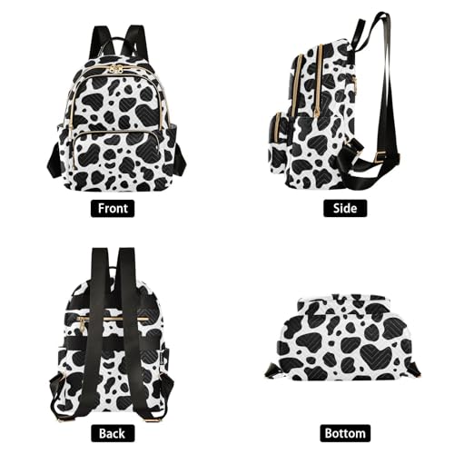 Image of Cow Print Mini Backpack Fashion Backpack Purse for Women,Handbag Shoulder Bag Casual Daypack, Ladies Gift for College Work (M)