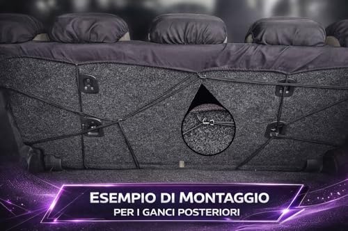 Lupex Shop Coprisedili Auto Compatibili Panda Seconda Serie (Mod.169) Versione Intera Nero Grigio Scuro Set Copri-Sedile Anteriori E Posteriori Logo Ricamato Airbag Compatibile Accessori - 8