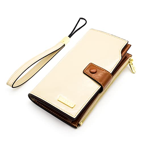 ANDOILT Women's RFID Blocking Large Capacity Luxury Wax Genuine Leather Clutch Wallet Card Holder Organizer Ladies Purse4