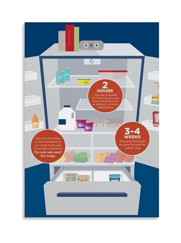 Poster de sécurité alimentaire cuisine affiche décongélation et rangement frigo toile encadrée 20x30
