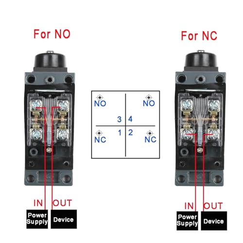 Interruptores de límite giratorios ME-8111 de CA 250V y contactos NC NO, pack de 5 7