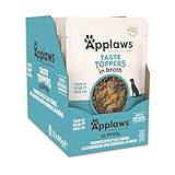 Applaws Premium Natural Nassfutter für Hunde, getreidefreier Fisch mit Gemüse in Brühe, Topping für Hunde 12 x 85g Packung