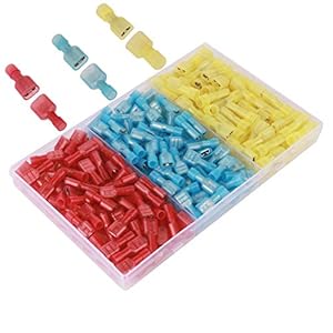 GTIWUNG Terminali a Crimpare Kit, Connettori a Filo da 200 Pezzi, Kit di Assortimento Connettori a Cavo Rapido AWG 22-16, 16-14, 12-10, Connettori Terminali, Kit Connettore Vanga