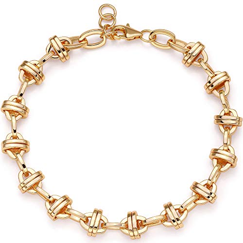 MEVECCO Chain Bracelet Gold Link Thick Chunky 14K Gold Plated Minimalist Simple Boho Handmade Jewelry Gift for Women Men Women