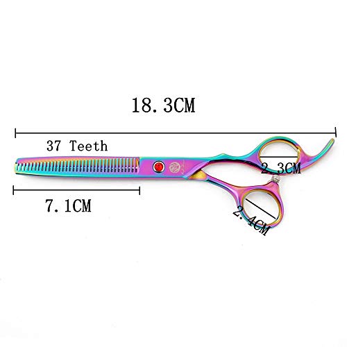 Purple Dragon 7.0 Inch Rhinestone Decoration 3Pcs Pet Grooming Scissors Dog Hair Cutting & Thinning Shears Set #TOP2