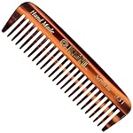 Kent 93T Mini Beard Comb for Men - Wide Tooth Comb Ideal for Mustache and Beard Grooming, Perfect For Facial Hair Care, A Small Pocket Travel Essential, Detangling Aid