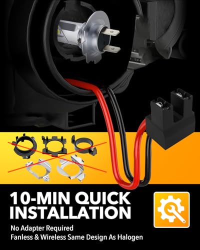 Image of OXILAM H7 LED Light Bulbs, 40000LM Super Brighter 6500K H7 Fog Bulbs, Plug and Play, Off-Road Use or Fog Light, Pack of 2