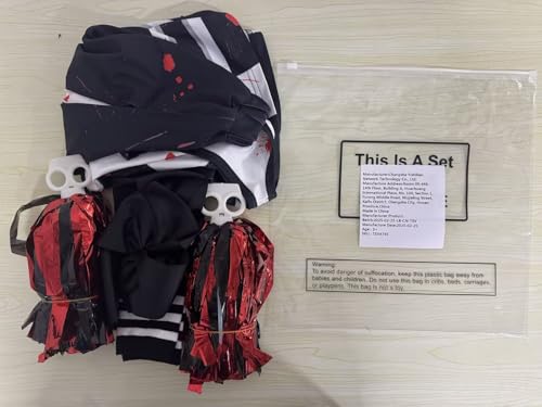 Disfraz de animadora para niñas con vestido sangriento y accesorios miniatura 2