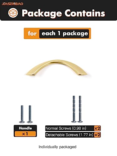 Image of Brushed Gold Cabinet Pulls 3 Inch Arch Twisted Brass Handles Drawer Kitchen Cupboard Bathroom Dresser Cabinet Hardware Zinc Alloy 2 Pack