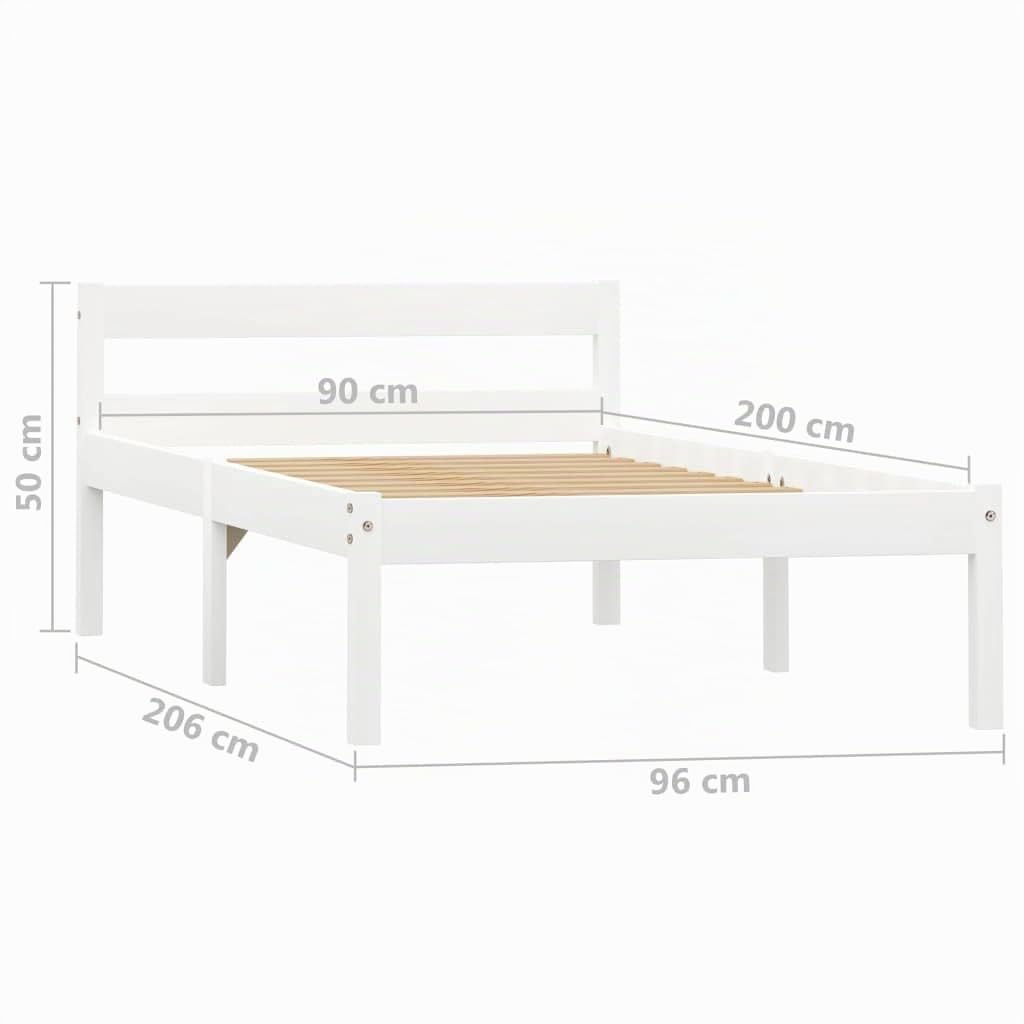 vidaXL Dormeuse Estraibile senza Materasso Bianca Legno Pino 90x200 cm