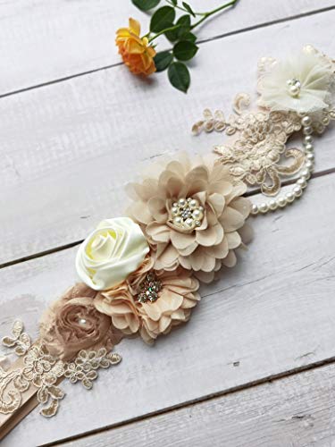 FANFAN Maternity Belt for Pregnant Wedding - Bridal Sash Belt Y014
