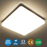 plafon led 18w sobreponer [Comience inmediatamente y luz uniformemente]: esta lámpara de techo está equipada con un controlador LED de alta calidad y 184 perlas de lámpara, ángulo de haz de 120 °, Ra> 80, distribución uniforme de la luz, sin deslumbramiento, sin parpadeo, para proteger mejor sus ojos.