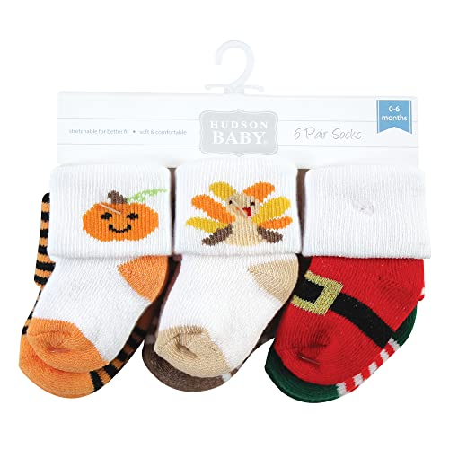 Hudson Baby Baby Boys' Holiday Newborn Terry Socks2