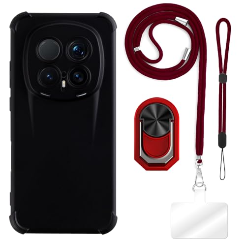 ESACMOT [4 in 1] �P�[�X Huawei Honor Magic 8 RSR 5G �Ƃ̌݊�������A�X�g���b�v�A���X�g�o���h�A�����O�t���A�ϏՌ��ی�J�o�[���s�p�Z�b�g (���b�h�Z�b�g)