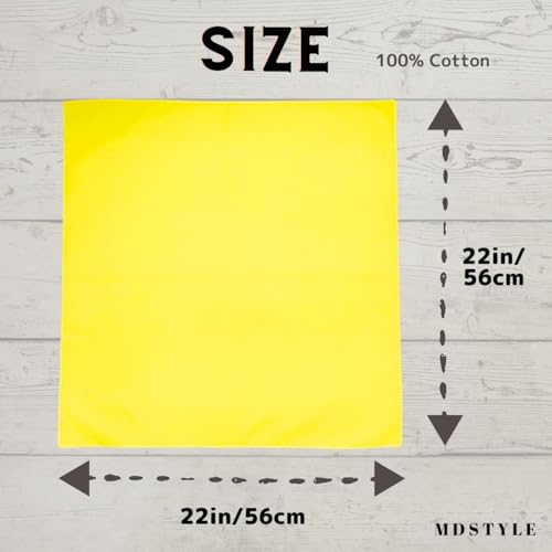 Image of MDSTYLE 100% Cotton Solid Color Bandana for Men & Women 22 inch x 22 inch Handkerchief Headband Scarf