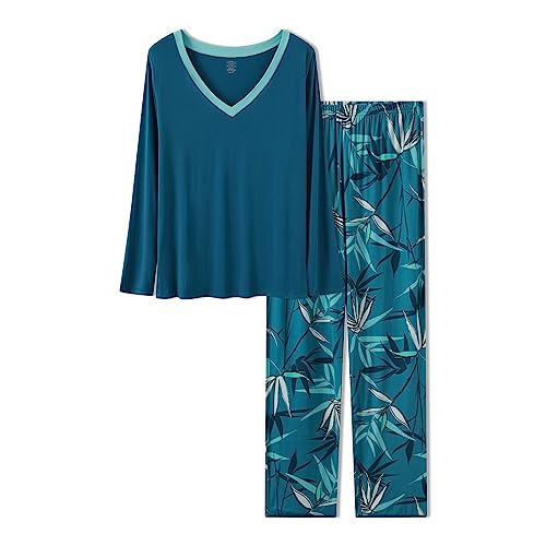 Image of GYS Women's Bamboo Viscose Long Sleeve Pajamas Set