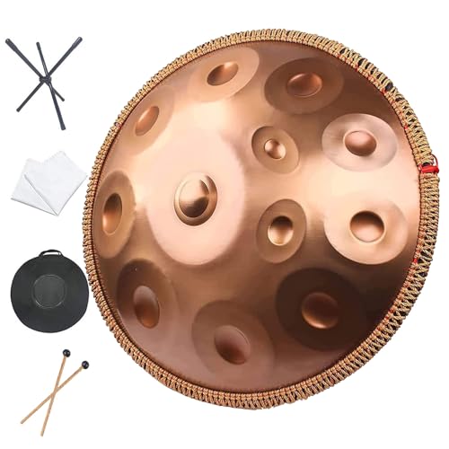 Harmonic Handpan Drum Hand Pan 9 10 12 Notes Professional Percussion Instrument Steel Handpan,for Professional Performance Steel Pan Drum(Size:12 Tones)