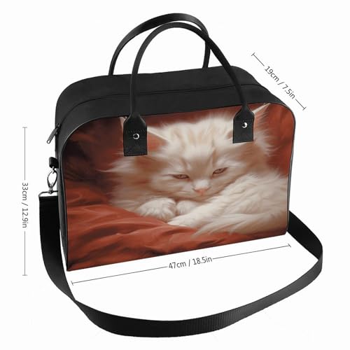 Travel Bag Lightweight Overnight Bag Portable Hazy Cat Print Tote Bags For Women And Men2