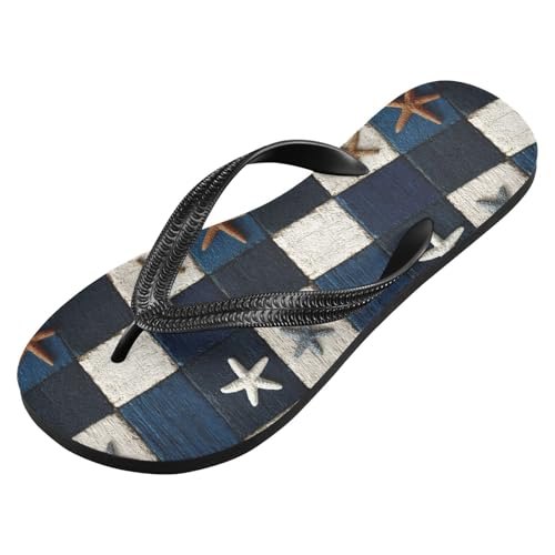 Flip Flop Sandals Vintage Starfish Print for Women Men Beach Outdoor XS2