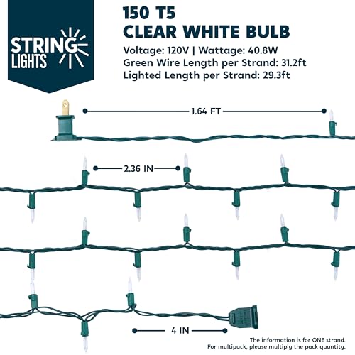 Joiedomi Clear Christmas String Lights Indoor,300(2x150) Mini Warm White Fairy Light,62.4FT Lighting Decor for Patio Dorm Classroom Bedroom Holiday Wedding Party Garland Birthday Festival,Green Wire by Joiedomi - Image 8