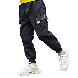 Rolanko Kids’ Pants, Boys, Long Pants, Juniors, Cargo Pants, Kids, Camouflage, Casual, Solid Color, Cotton, Everyday Wear
