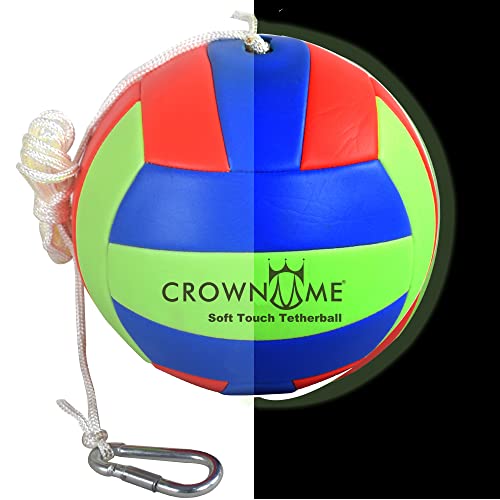 Crown Me Tetherball Ball And Rope Set- Tetherball Ball With Rope And Carabineer Hoop, Two-Needles Pump, Glow In Dark #TOP3