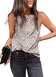 Dokotoo Womens Tops Dressy Casual Leopard Print Crewneck Sleeveless Slim Fit Summer Lightweight Tank Tops Leopard Small