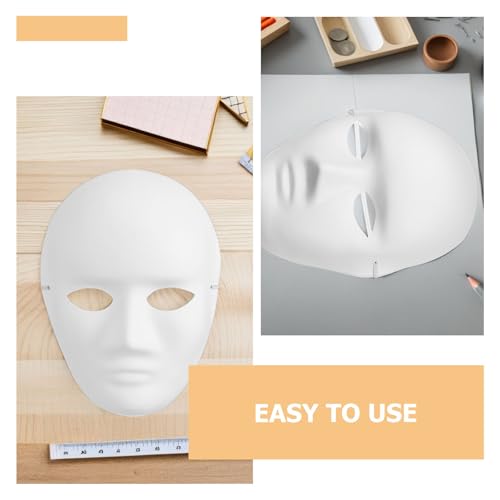 14 máscaras de mascarada para pintar de rostro completo en blanco para proyectos de bricolaje 3