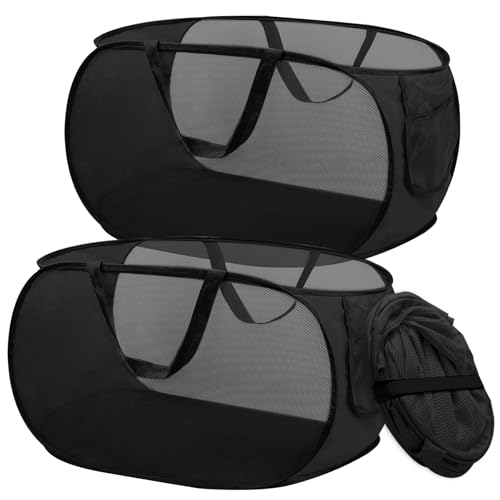 2 Stück Pop-up-Wäschekorb 36x36x58cm, faltbar und klappbar mit...