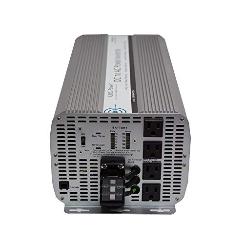 AIMS 8000 Watt / 16,000 Watt Peak Power Inverter, Digital Meters, AC Terminal Block, Optional Remote 66 Amps (8kW)