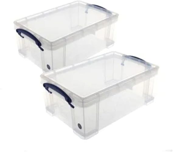 Really Useful Storage Box 9 Litre Pack of 2 - Color: Clear