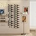 JKsmart 24 Bottles Wall Mounted Wine Rack, Adjustable Height Wine Rack Wall Mounted for Wine Bottles, Liquor, Champagne, Matte Metal Black Wine Wall Rack for Kitchen, Pantry, Bar, Wine Cellar