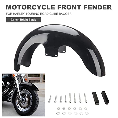 Motorcycle Front Fender,23 Inches Wheels Wrap Front Fender For Harley Touring Road King Street Glide Electra Road Glide Baggers（Gloss Black） #TOP6