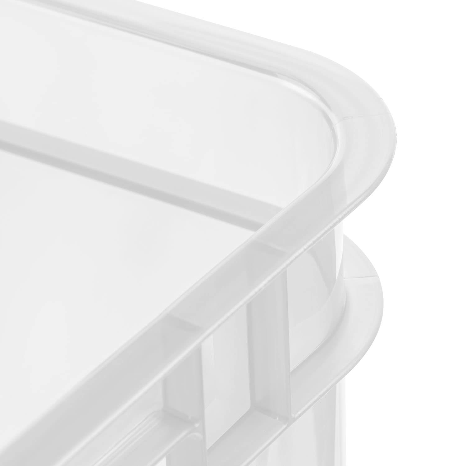 PAFEN 6x Eurobox impilabile 28l - 43 x 35 x 24 cm - contenitore per stoccaggio Euro-box trasparente impilabile per trasporto Euro-box in PP