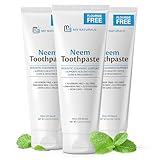 Fluoride-Free Neem Toothpaste with Mint for Adults & Kids with Sensitivity | Vegan, Gluten & SLS Free Herbal Formula for Sensitive Teeth, Healthy Gums and Fresh Breath, 4.23 oz (120g) Pack of 3 by M3