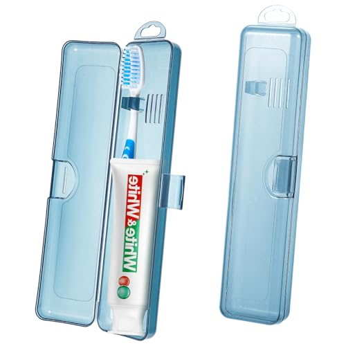 Classicseali 2 Pack Travel Toothbrush Holder,Tooth Brush Case Travel 7.9 x 1.8 x 1.1 in,Portable Plastic Toothbrushes Travels Holder with Secure Seal, Blue Classicseali 2 Pack Travel Toothbrush Holder,Tooth Brush Case Travel 7.9 x 1.8 x 1.1 in,Portable Plastic Toothbrushes Travels Holder with Secure Seal, Blue