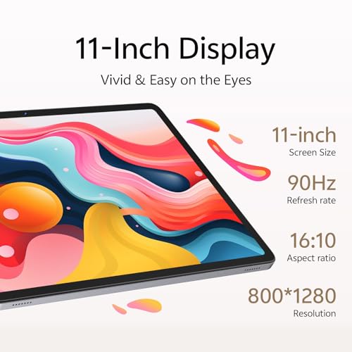 Image of Tablet 11 inch, Android 16 Tablet with Keyboard, Mouse & Stylus, Gray | Octa-Core Gemini AI, 20GB RAM + 128GB ROM, 90Hz IPS Touchscreen, 13MP Camera, 8800mAh Battery, Wi-Fi 6, Widevine L1