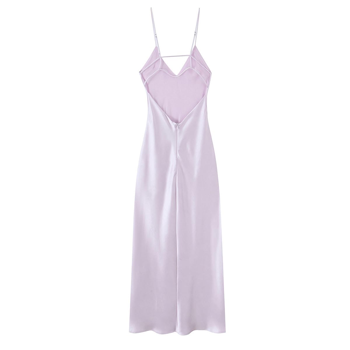 Abito Sottoveste Lungo Da Donna In Raso con Scollo A V e Schiena Scoperta Elegante Abito Da Festa Lungo con Spalline Sottili Abito Da Sera Sexy per Invitata A Un Matrimonio Festa Estiva Tè Pomeridi