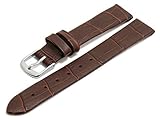 KURZBESCHREIBUNG - Uhrenarmband aus Leder -- Farbe dunkelbraun -- ohne Naht -- Stegbreite 10mm -- Normallänge -- klassisches Design -- passend für Uhren mit Standard-Bandanstoß und festen Stegen -- MEYHOFER-Kollektion 