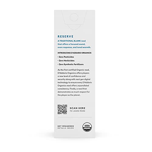 D'Addario Organic Reserve Bass Clarinet Reeds - Reeds for Clarinet - Individually Sealed - 4.0 Strength, 5 Pack - Image 2