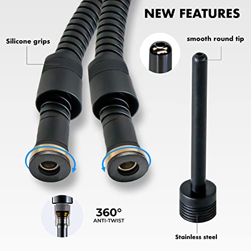 Black - Enema Kit For Colon Cleansing - Enema Shower Attachment - Douche Kit - Colon Cleansing Nozzle - Colonic Irrigation Home Kit - Complete 9 Pieces Set For Men And Women - Easy To Install #TOP3