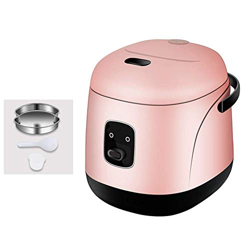 Electric Rice Cooker with Steam & Rinse Basket 1.2L, Portable Mini Rice Cooker, Nonstick, Fast Cooking, Re-Heating, Keep Warm, 2-4 People - Red