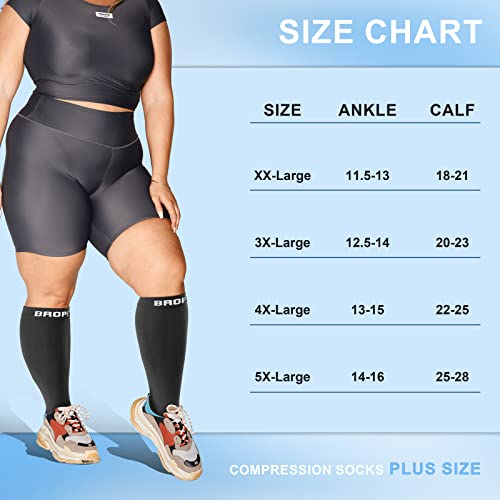 Bropite Plus Size Compression Socks For Women And Men Extra Wide Calf 20-30Mmhg Extra Large Knee High Support For Circulation #TOP3
