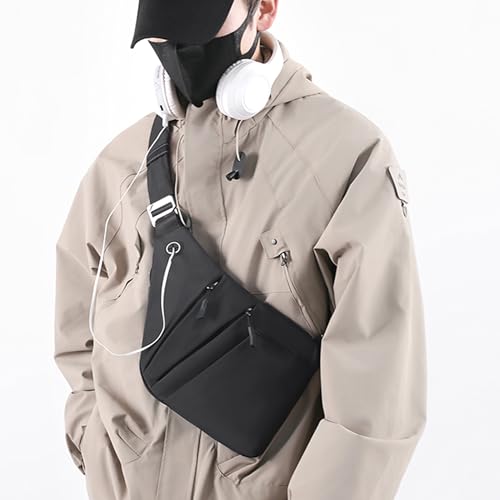 Image of Anti Theft Crossbody Bags for Women Men, Multi-Pocket Shoulder Bag, Slim Sling Bags with 2 RFID Blocking Card